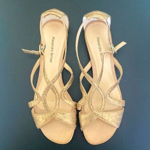 Alexander Birman NEW Sandals Gold Metallic Size 6.5